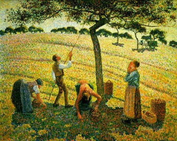 Camille Pissarro Painting - apple picking at eragny sur epte 1888 Camille Pissarro